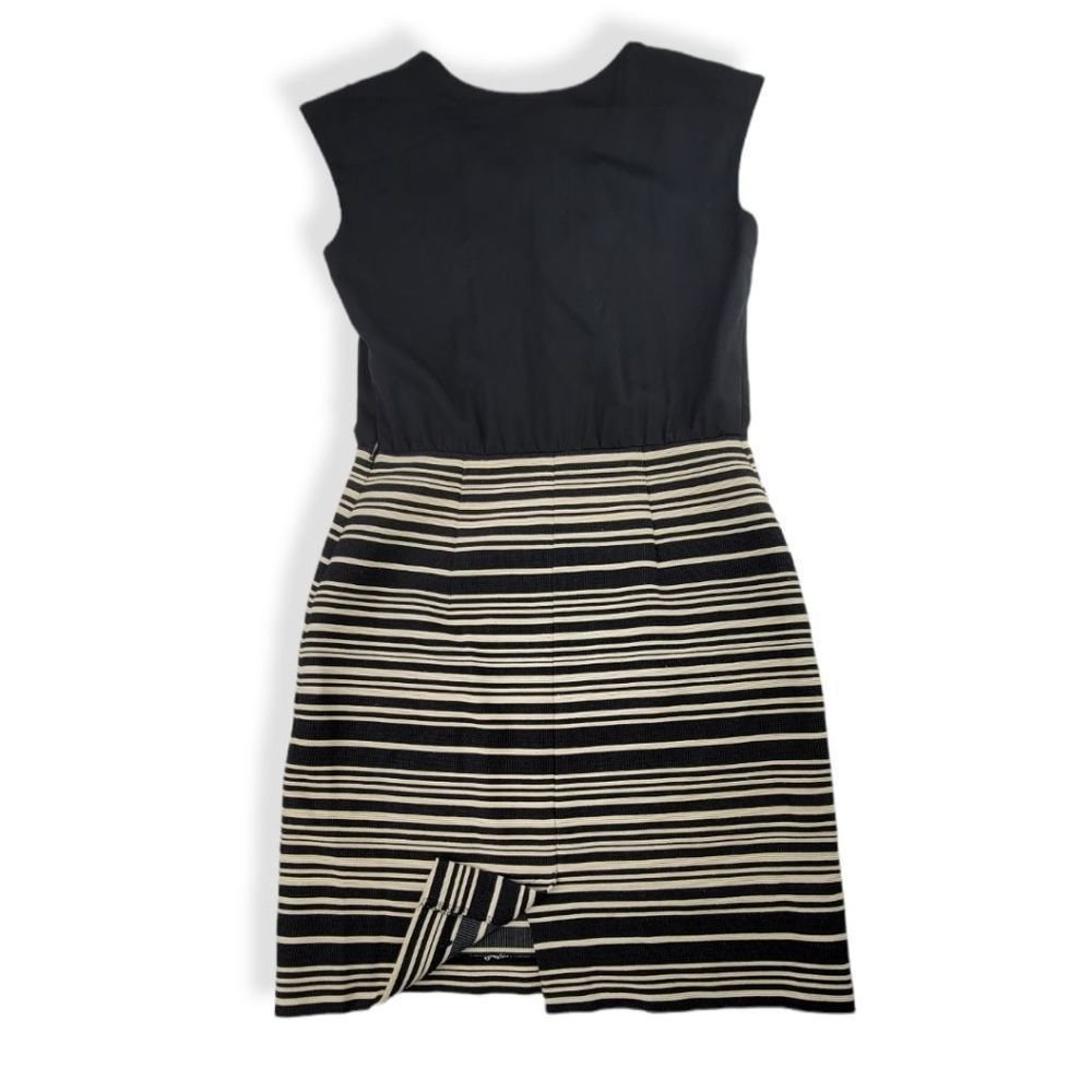 Loft Black and Cream Sleeveless Dress 0 petite - Picture 3 of 4